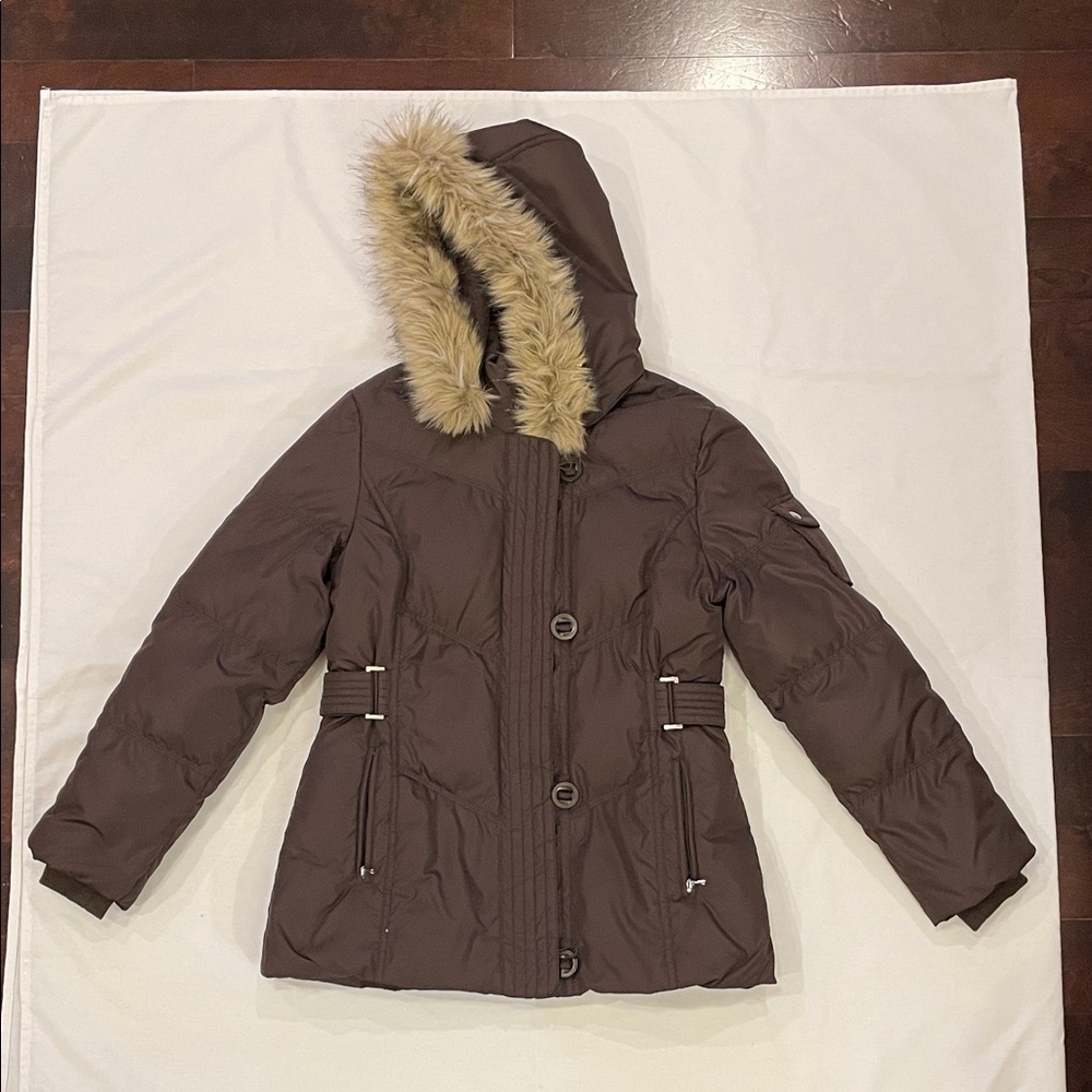Women's Alaska Frontier Chocolate Hooded Puffer Coat Size Medium